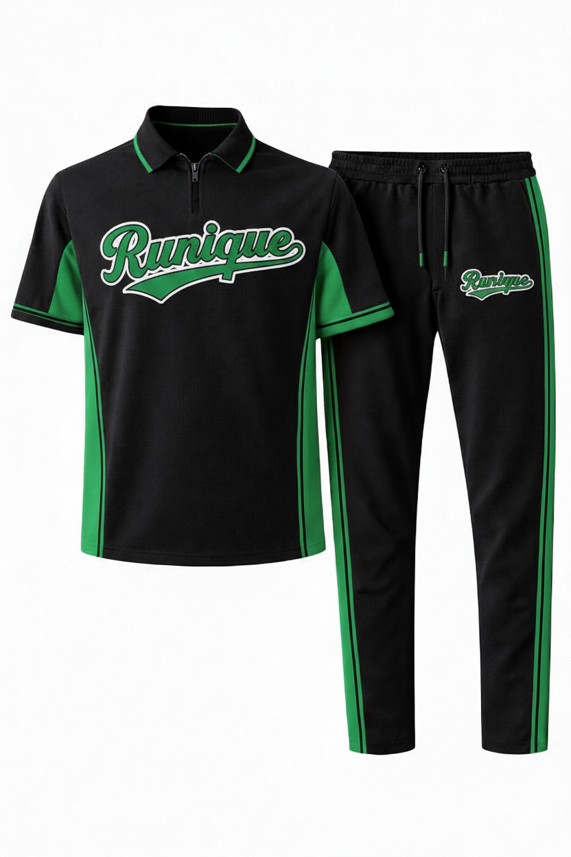 RUNIQUE Master Tracksuit – Black Emerald Edition