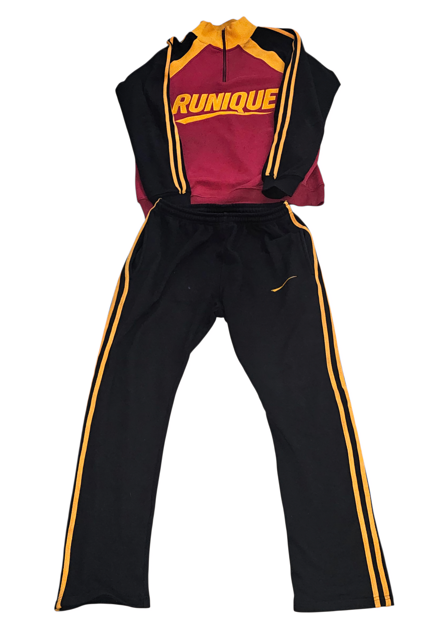 RUNIQUE Signature Tracksuit – Crimson & Gold Edition