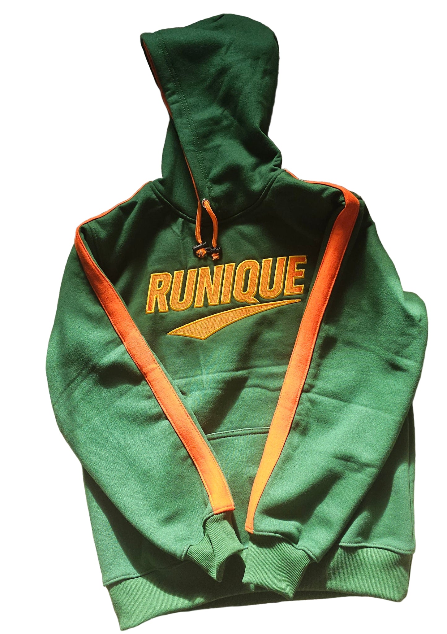 RUNIQUE WinterGreen Signature Hoodie – Orange Edition (450 GSM Premium Cotton)