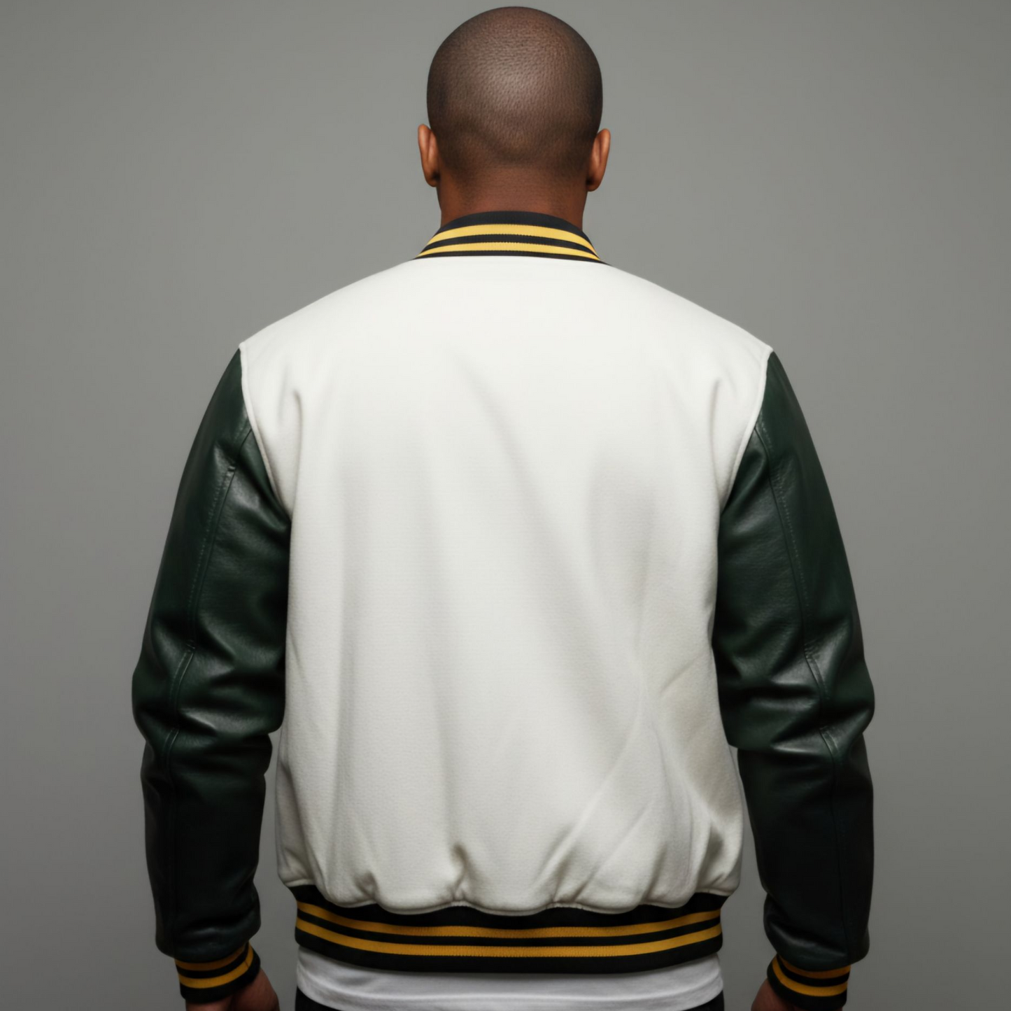 RUNIQUE Heritage Varsity Jacket | White & Green