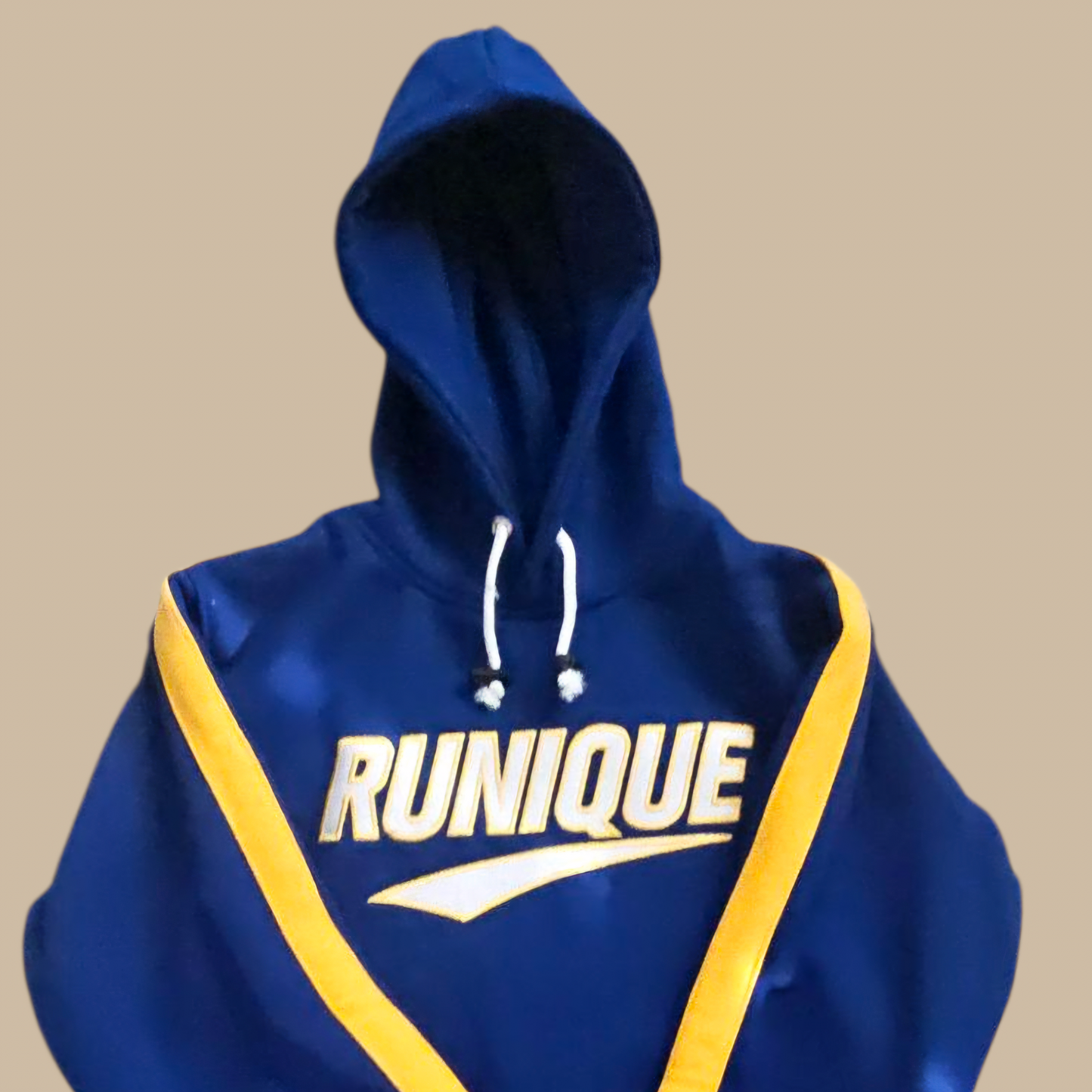RUNIQUE Signature Hoodie – Royal Blue & Yellow Edition (450 GSM Premium Cotton)