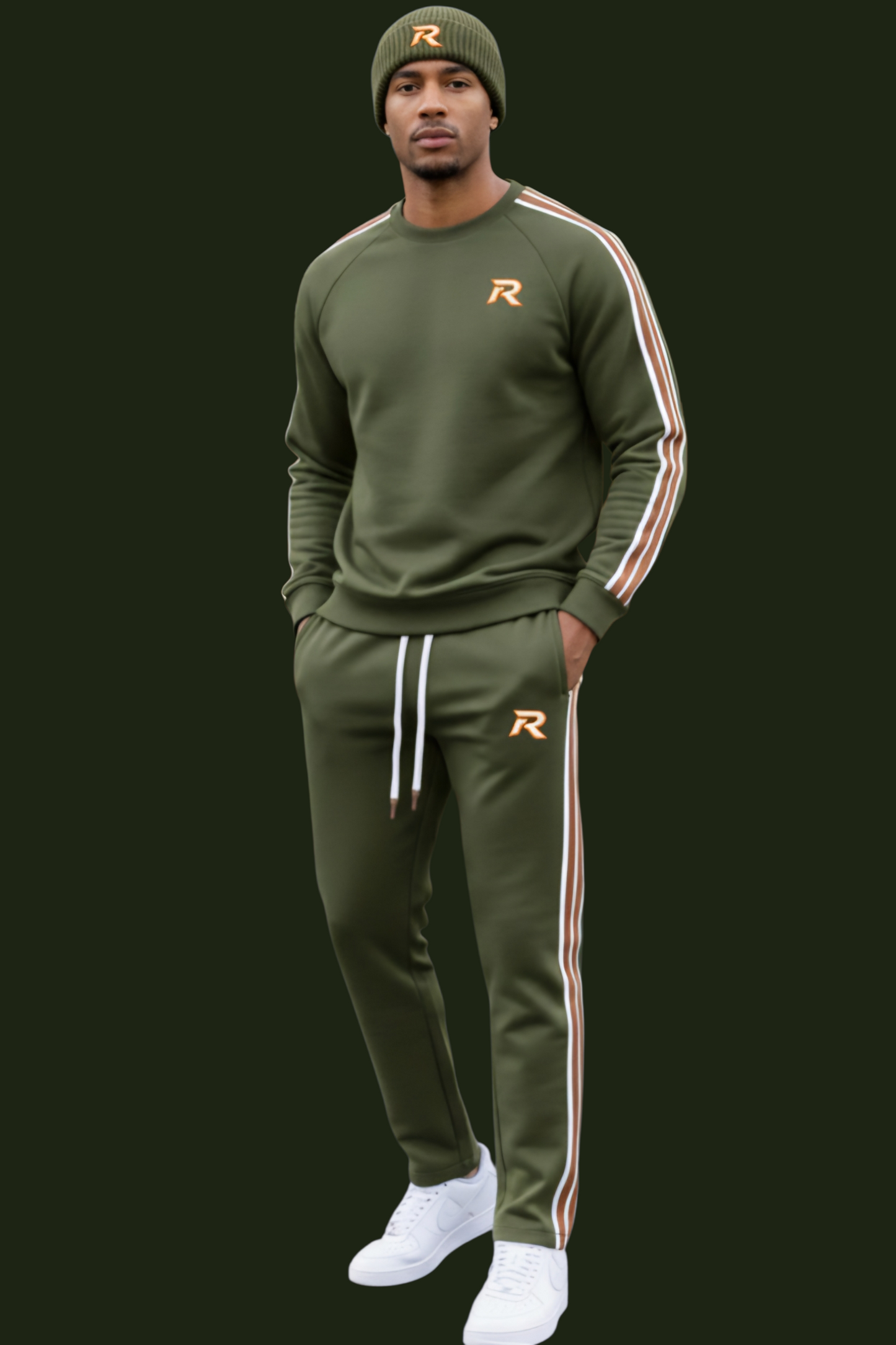 RUNIQUE Signature Tracksuit – Army Green Edition